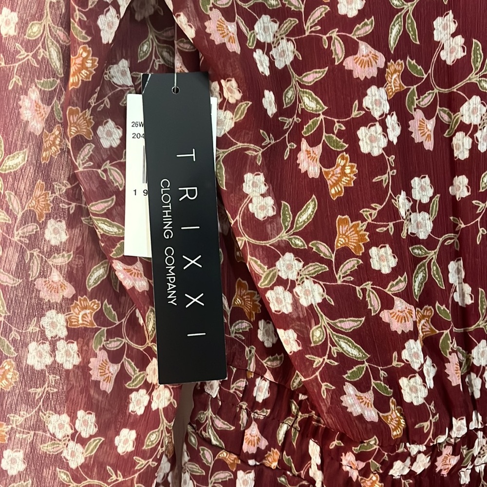 Burgundy floral dress - Picture 4 of 4